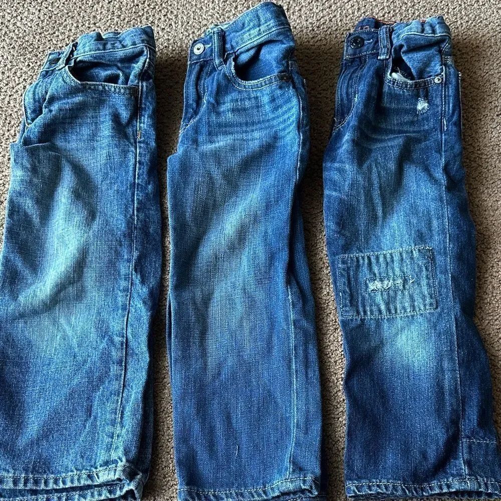 Baby GAP Kids Set of Three Blue Denim Adjustable Waist Jeans Size 4/4T
